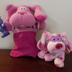 Magenta Blue's Clues puppy dog ty beanie bedtime bundle of 2